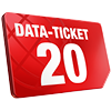 Rote SIM Karte mit dem Tarif Data Ticket 20: 20 GB Flat 